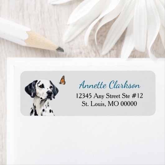 Dalmatian Hond Vlinder Wonder Etiket (Insitu)