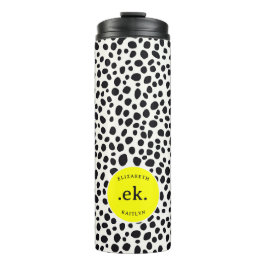Dalmatian Honden Abstract Patroon Heet Roze Monogr Thermosbeker