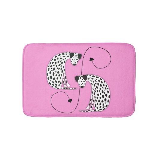 Dalmatian Honden roze badmat (Voorkant)