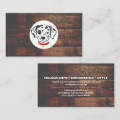 Dalmatian-hondenlogo | Houten achtergrond Visitekaartje (Voorkant / Achterkant)