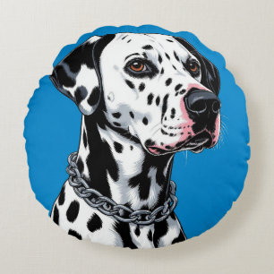 Dalmatian-hondenportret woondecoratie accent rond kussen