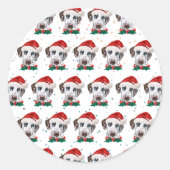 Dalmatian hondenras Kerstmis Ronde Sticker (Voorkant)