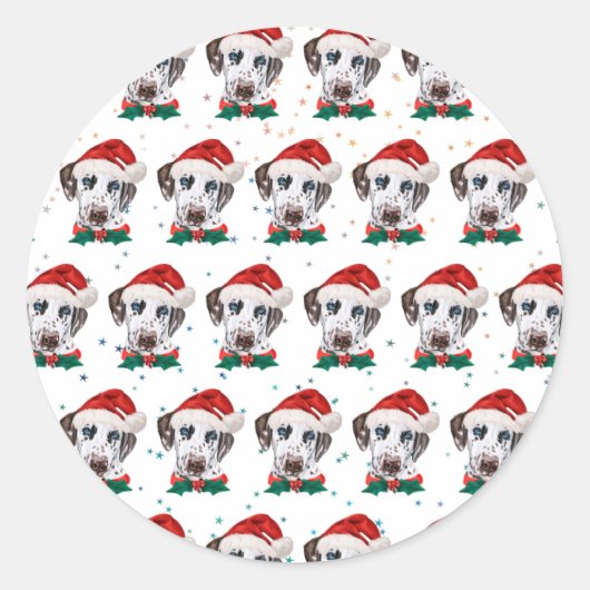 Dalmatian hondenras Kerstmis Ronde Sticker (Voorkant)