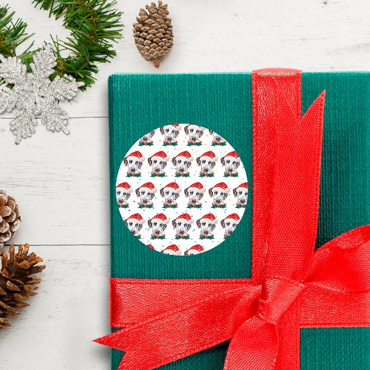 Dalmatian hondenras Kerstmis Ronde Sticker