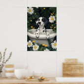 Dalmatian In Bathtub Poster, Funny Dog Poster (Keuken)