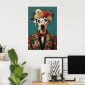 Dalmatian In Suit Poster, Dalmatian Portrait Poster (Thuiskantoor)