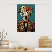Dalmatian In Suit Poster, Dalmatian Portrait Poster (Keuken)