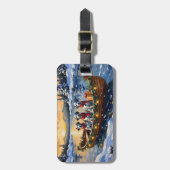 Dalmatian Kerstboot Vakantie Bagagelabel (Voorkant verticaal)