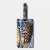 Dalmatian Kerstboot Vakantie Bagagelabel (Achterkant verticaal)