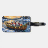 Dalmatian Kerstboot Vakantie Bagagelabel (Achterkant horizontaal)