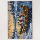 Dalmatian Kerstboot Vakantie Legpuzzel (Verticaal)