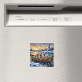 Dalmatian Kerstboot Vakantie Magneet (Insitu (Vaatwasser))