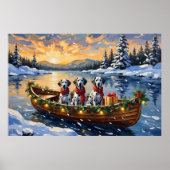 Dalmatian Kerstboot Vakantie Poster (Voorkant)