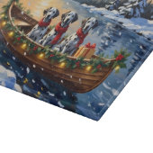Dalmatian Kerstboot Vakantie Snijplank (Hoek)