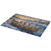 Dalmatian Kerstboot Vakantie Snijplank (Hoek)