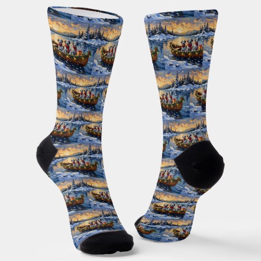 Dalmatian Kerstboot Vakantie Sokken (Gebogen)