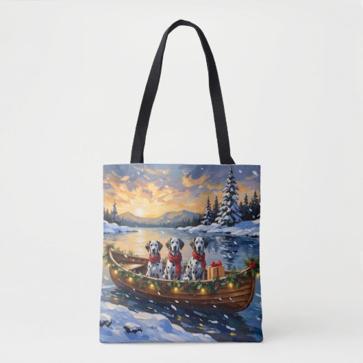 Dalmatian Kerstboot Vakantie Tote Bag (Voorkant)