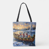 Dalmatian Kerstboot Vakantie Tote Bag (Achterkant)