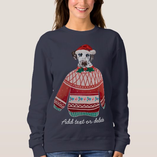 Dalmatian Kerstmis Grappige Lelijke Kersthond Moed Trui (Voorkant)