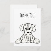Dalmatian knuffelhond tekening overzicht eenvoudig bedankkaart (Voorkant / Achterkant)