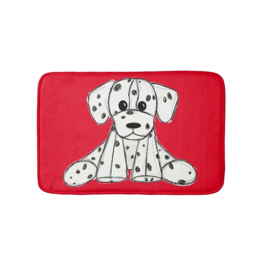 Dalmatian knuffelhond tekenomtrek eenvoudig zwart badmat (Voorkant)