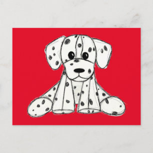 Dalmatian knuffelhond tekenomtrek eenvoudig zwart briefkaart