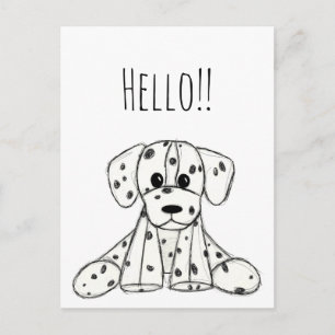Dalmatian knuffelhond tekenomtrek eenvoudig zwart briefkaart