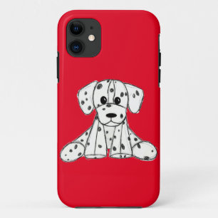 Dalmatian knuffelhond tekenomtrek eenvoudig zwart Case-Mate iPhone case