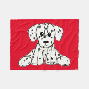 Dalmatian knuffelhond tekenomtrek eenvoudig zwart fleece deken