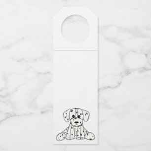 Dalmatian knuffelhond tekenomtrek eenvoudig zwart flessenhanger