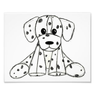 Dalmatian knuffelhond tekenomtrek eenvoudig zwart foto afdruk