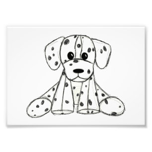 Dalmatian knuffelhond tekenomtrek eenvoudig zwart foto afdruk