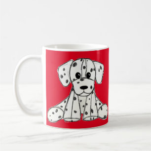 Dalmatian knuffelhond tekenomtrek eenvoudig zwart koffiemok