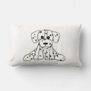 Dalmatian knuffelhond tekenomtrek eenvoudig zwart kussen