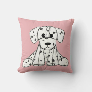 Dalmatian knuffelhond tekenomtrek eenvoudig zwart kussen