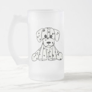 Dalmatian knuffelhond tekenomtrek eenvoudig zwart matglas bierpul