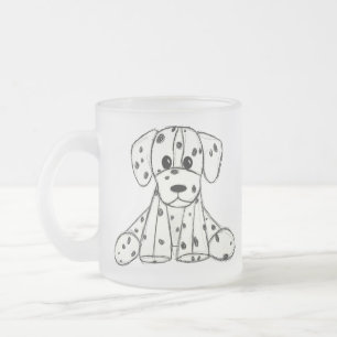 Dalmatian knuffelhond tekenomtrek eenvoudig zwart matglas koffiemok