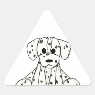 Dalmatian knuffelhond tekenomtrek eenvoudig zwart sticker