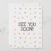 Dalmatian Lets Pawty Dog Birthday Invitation Blue Kaart (Achterkant)