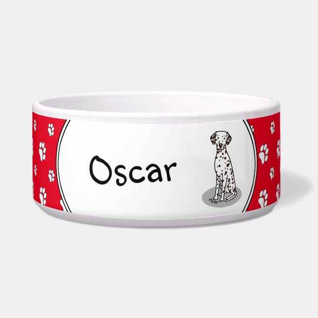 Dalmatian (lever 1) Cute Dog Bowl Voerbakje (Voorkant)