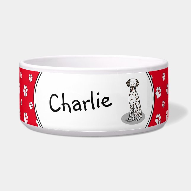 Dalmatian (lever 1) Cute Dog Bowl Voerbakje (Voorkant)