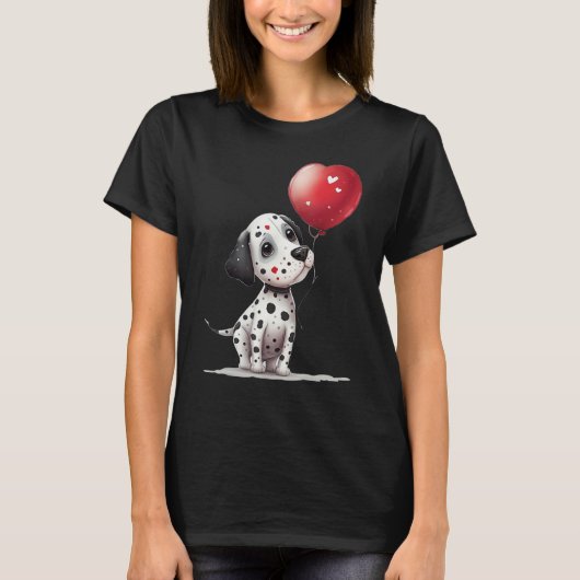 Dalmatian Love Heart for Valentines Day on Dalmati T-shirt (Voorkant)