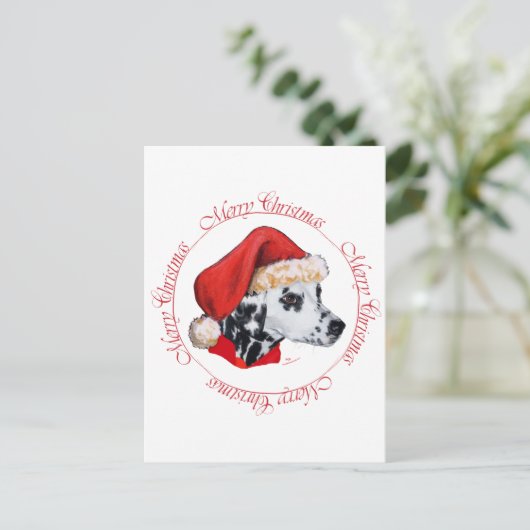 Dalmatian Merry Kerstmis Feestdagenkaart (Staand voorkant)