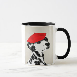 Dalmatian met rode Beret Mok