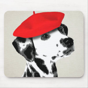 Dalmatian met rode Beret Muismat