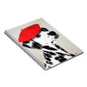 Dalmatian met rode Beret Notitieboek (Rechterzijde)