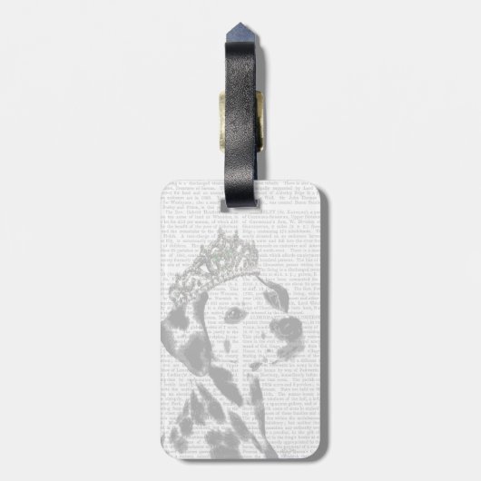 Dalmatian met Tiara 2 Bagagelabel (Achterkant verticaal)