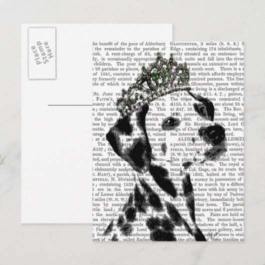 Dalmatian met Tiara 2 Briefkaart (Voorkant / Achterkant)