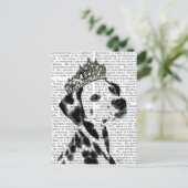 Dalmatian met Tiara 2 Briefkaart (Staand voorkant)