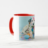 DALMATIAN MET TWEE TONEN MOK. MOK (Voorkant links)